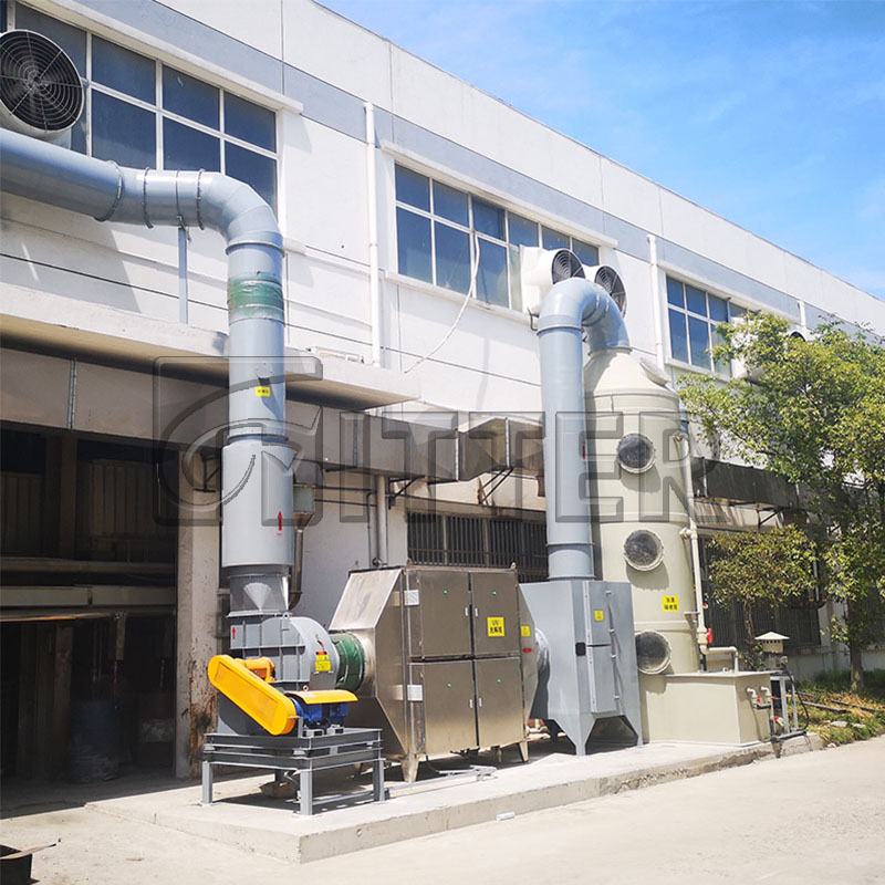 洗滌塔+除霧+UV光解