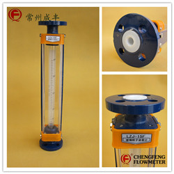 LZJ-15F PTFE lining glass tube flowmeter anti-corrosion type   [CHENGFENG FLOWMETER] professional type selection flange connector